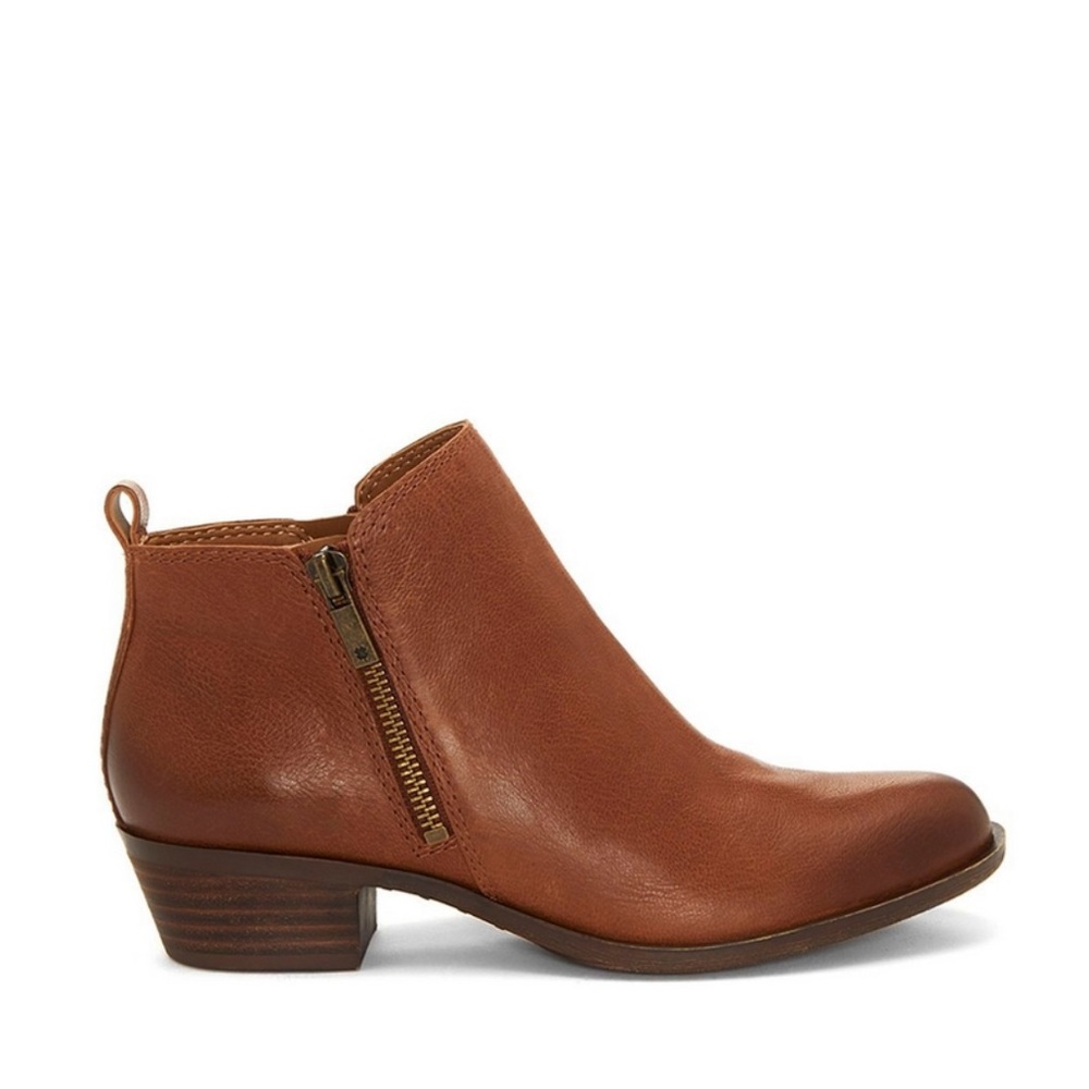 Basel Leather Flat Bootie Lucky Brand Toffee color